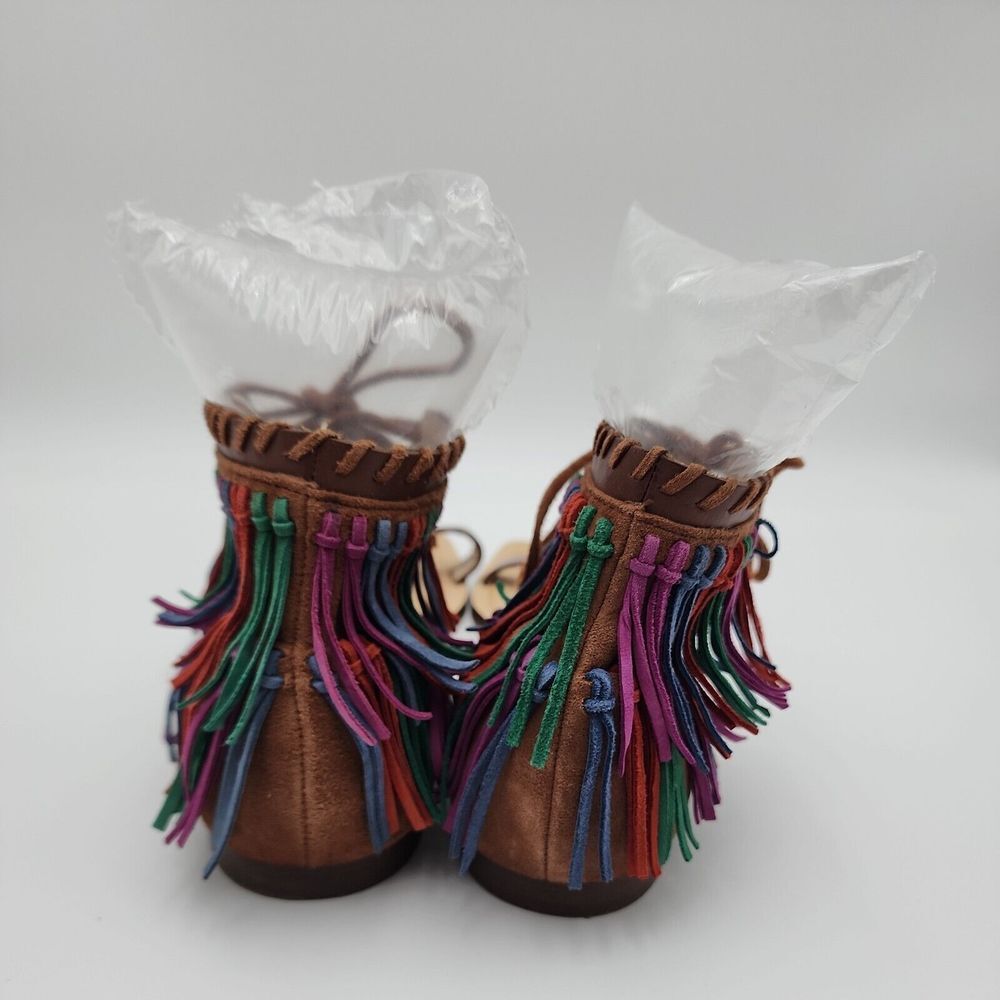 Zara Women Multi-color Leather Fringe Sandals, Women's Size EU 40/US 9 - Picture 5 of 8